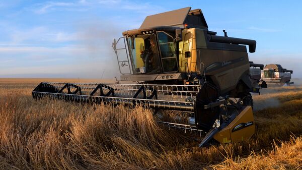 Уборка урожая зерновых  - Sputnik Тоҷикистон