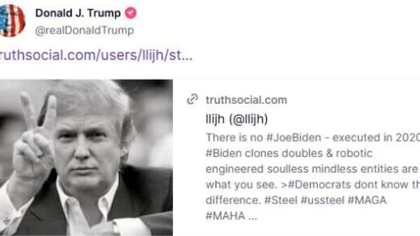 Дональд Трамп репостнул теорию о том, что Джо Байдена подменили клонами или роботами - Sputnik Таджикистан
