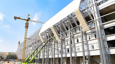 Строительство национального стадиона Таджикистана в Душанбе