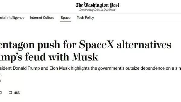 NASA ва Пентагон пас аз муноқиша байни Трамп ва Маск фавран иваз кардани мушакҳо ва киштиҳои SpaceX-ро ҷустуҷӯ мекунанд, менависад The ​​Washington Post - Sputnik Тоҷикистон