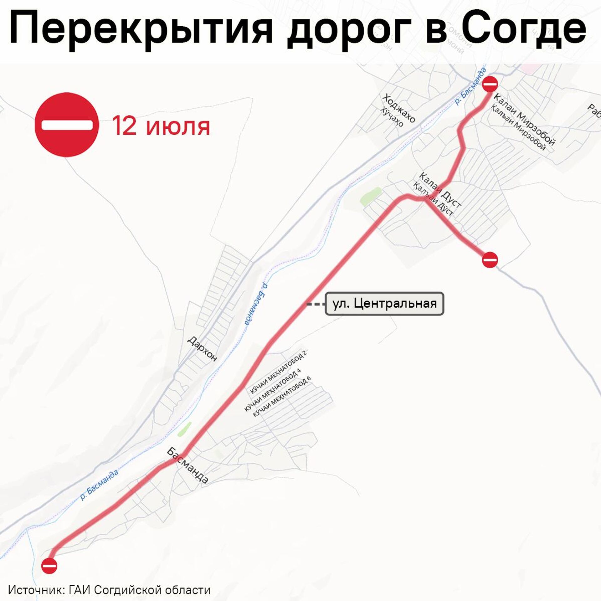 Перекрытия дорог в Согде - Sputnik Таджикистан, 1920, 10.07.2025