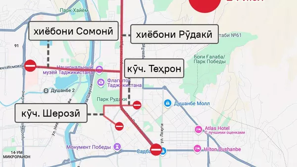 Ҳаракати нақлиёт дар маркази шаҳри Душанбе рӯзи 24 июл маҳдуд мешавад - Sputnik Тоҷикистон