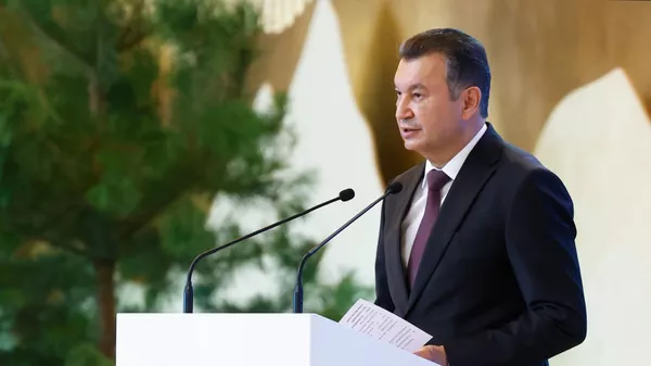  Премьер-министр Таджикистана Кохир Расулзода выступает на пленарном заседании Международной экологической конференции на тему Экологические вызовы: на пути к устойчивому развитию  - Sputnik Тоҷикистон