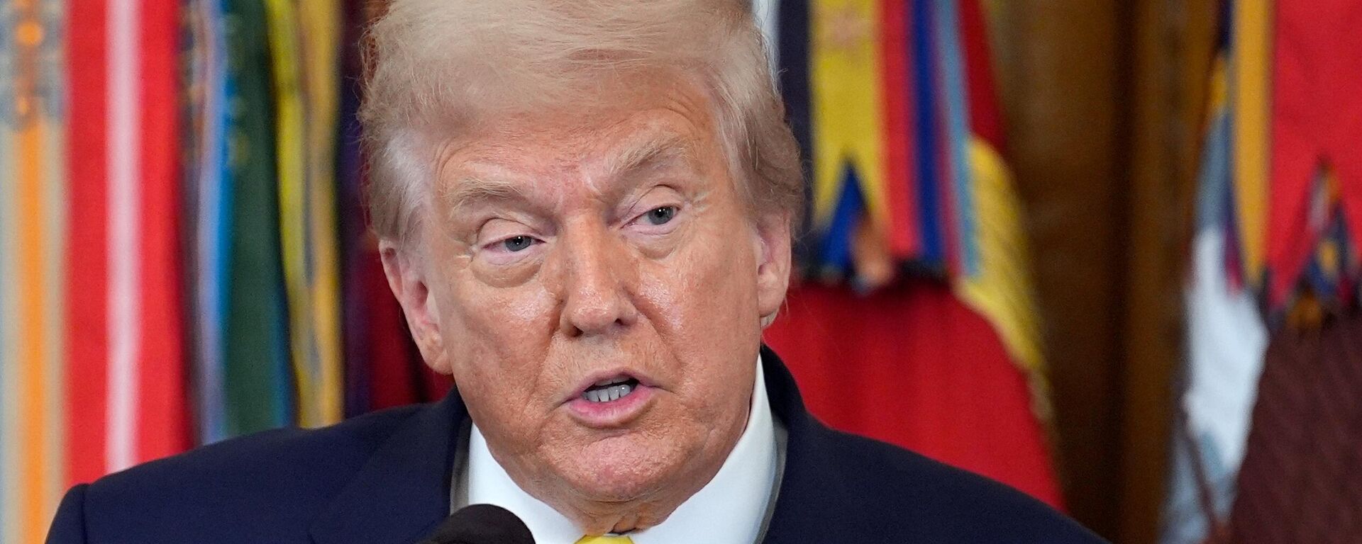 Президент США Дональд Трамп выступает в Восточной комнате Белого дома в Вашингтоне. - Sputnik Таджикистан, 1920, 24.08.2025