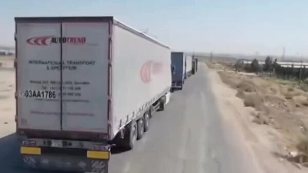 Сад мошини ҳомили се ҳазор тон кумаки башардӯстона аз Тоҷикистон барои осебдидагони заминларзаи Афғонистон пули Дӯстиро дар марзи ду кишвар убур кард - Sputnik Тоҷикистон