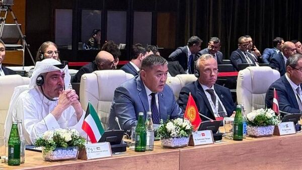 Раиси КДАМ Қирғизистон, Қамчибек Ташиев дар ҳамоиши маъмурони хадамоти вижаи беш аз 60 кишвар дар Боку аз таҷрибаи ҳалли масоили марзӣ бо Тоҷикистон гуфт, хабар медиҳад Sputnik_Kyrgyzstan - Sputnik Тоҷикистон