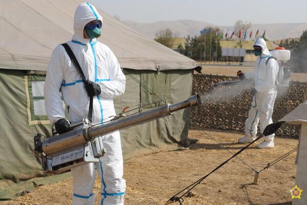 Cпециальное учение с совместным формированием РХБ защиты и медицинского обеспечения ОДКБ Барьер-2025 - Sputnik Таджикистан