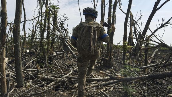 Украинский военнослужащий на линии фронта. Архивное фото - Sputnik Тоҷикистон