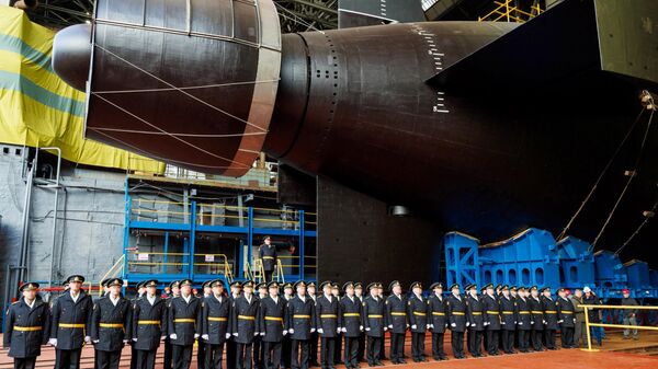 Церемония вывода из эллинга атомной подводной лодки Хабаровск в Северодвинске - Sputnik Таджикистан