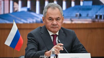 Секретарь Совета безопасности РФ Сергей Шойгу на пленарном заседании XIII встречи секретарей Cоветов безопасности государств – участников СНГ в Москве. 