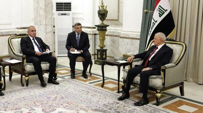 Встреча президента Ирака Абдула Латифа Рашида и секретаря совета безопасности Таджикистана Юсуфа Рахмона Ахмадзода