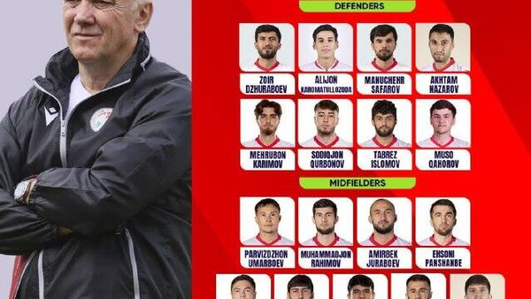 Ҳайати мунтахаби Тоҷикистон барои бозии интихобии Ҷоми Осиё-2027 муқобили дастаи Тимори Шарқӣ эълон шуд - Sputnik Тоҷикистон