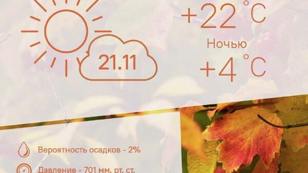 Солнечно и тепло: такая погода будет в Душанбе 21 ноября - Sputnik Таджикистан