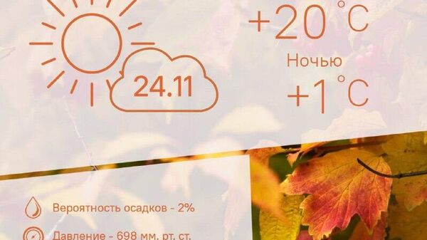 Солнечно и тепло: такая погода будет в Душанбе 24 ноября - Sputnik Таджикистан