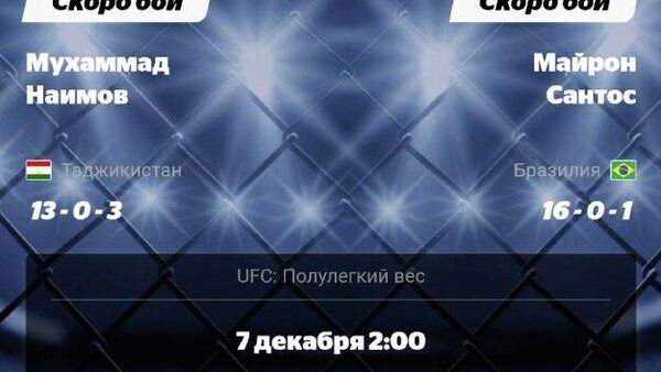 Мухаммад Наимов проведет бой в рамках UFC 323 - Sputnik Таджикистан