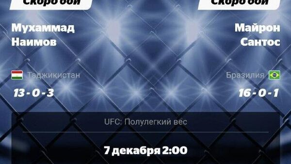Муҳаммад Наимов рақобати навбатияшро дар UFC 323 доир мекунад - Sputnik Тоҷикистон