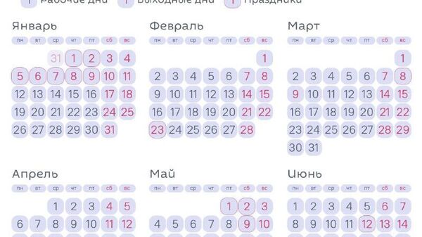 В 2026 году в России будет 118 выходных и праздничных дней - Sputnik Таджикистан