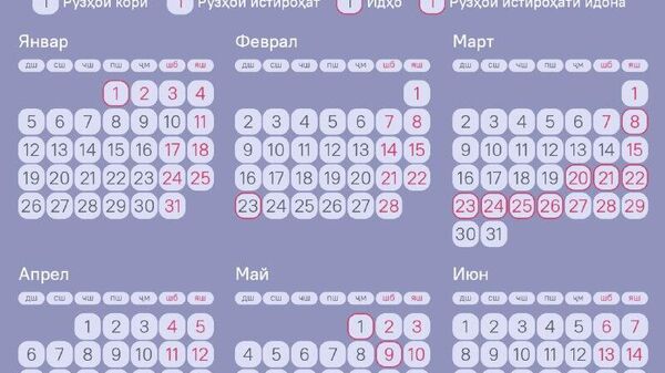 Тоҷикистониҳо соли оянда 116 рӯзҳои истироҳатию ид хоҳанд дошт - Sputnik Тоҷикистон