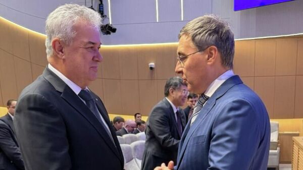 Встреча Рахима Саидзоды и Валерия Фалькова в рамках Международной научно-практической конференции Ключевые вопросы инклюзивного образования в мире: предпосылки, политика и практика - Sputnik Тоҷикистон