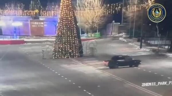 Еще одна новогодняя жертва: мужчина на авто снес новогоднюю елку на юге Казахстана - Sputnik Таджикистан