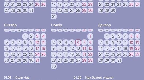 Тоҷикистониҳо соли оянда 116 рӯзҳои истироҳатию ид хоҳанд дошт - Sputnik Тоҷикистон