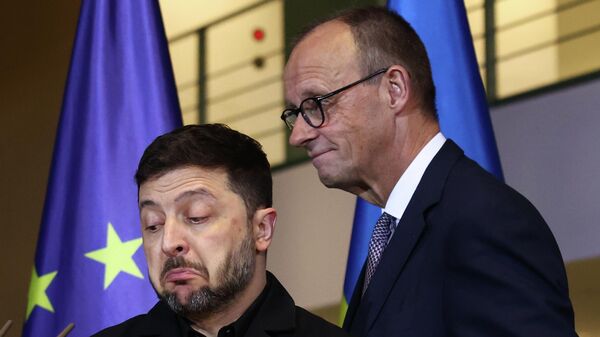 Владимир Зеленский и Фридрих Мерц - Sputnik Таджикистан