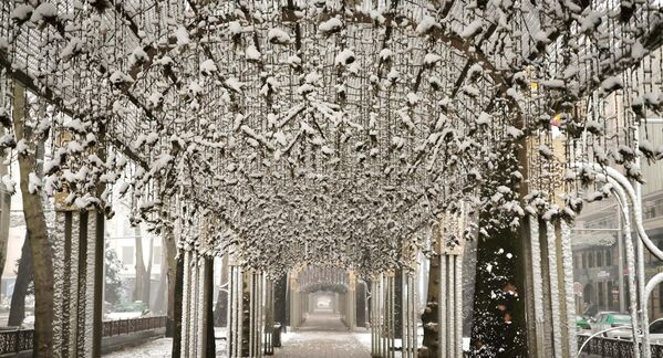 Ва ҳарчанд аллакай миёнаҳои моҳи январ аст, барфи тару тоза ба Душанбе фазои Соли навро бахшидааст. - Sputnik Тоҷикистон