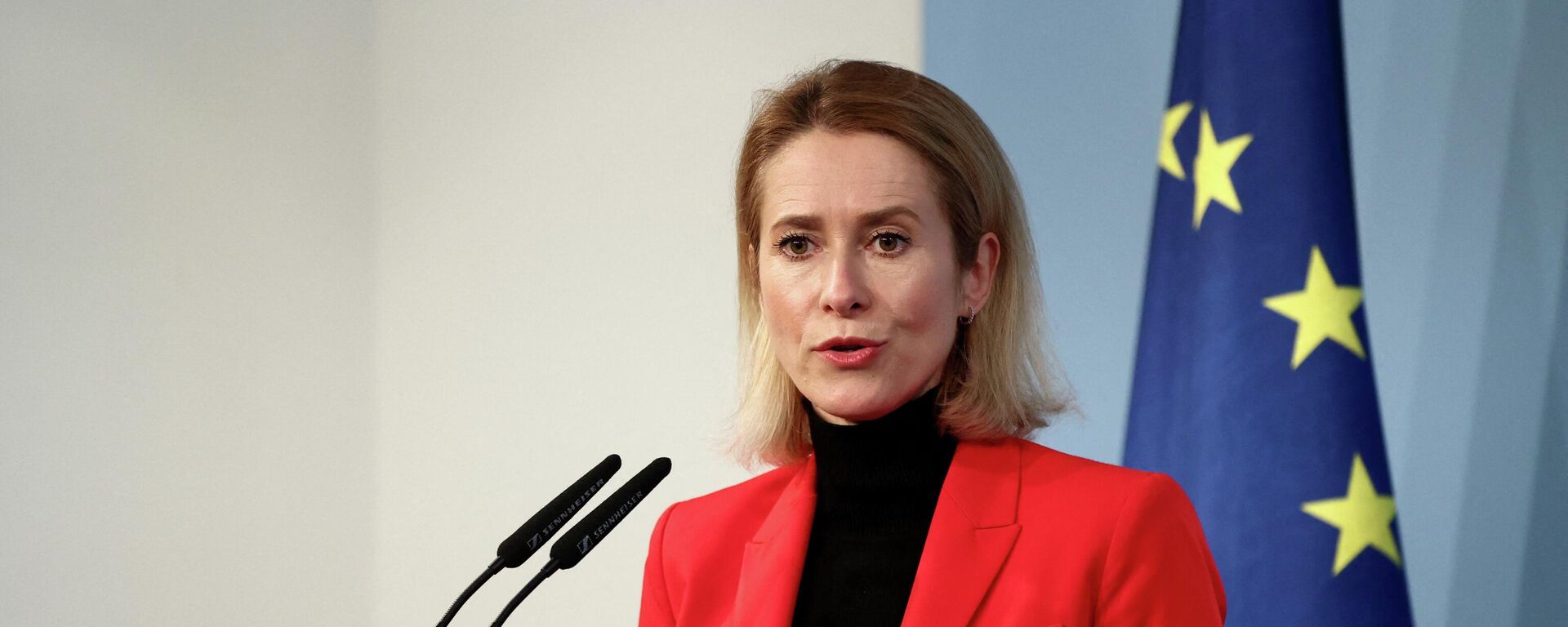 Верховный представитель Европейского союза по иностранным делам и политике безопасности и вице-председатель Европейской комиссии Кайя Каллас выступает на пресс-конференции в Берлине, Германия, 13 января 2026 года. - Sputnik Тоҷикистон, 1920, 29.01.2026