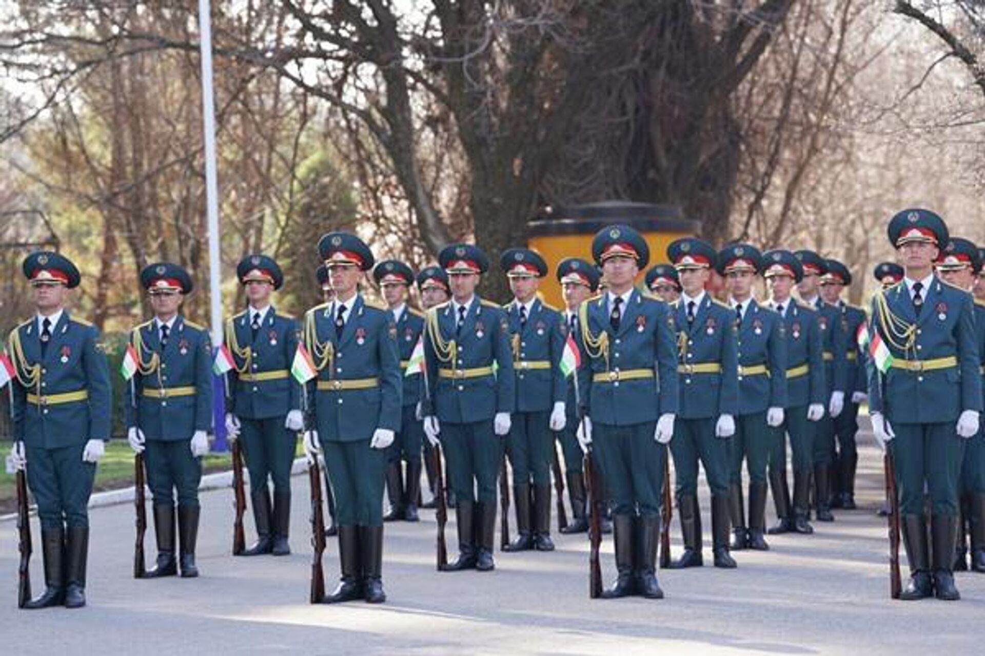 Таҷлили 33-юмин солгарди таъсисёбии Қувваҳои мусаллаҳи ҶТ дар Душанбе Таҷлили 33-юмин солгарди таъсисёбии Қувваҳои мусаллаҳи ҶТ дар Душанбе - Sputnik Тоҷикистон, 1920, 23.02.2026