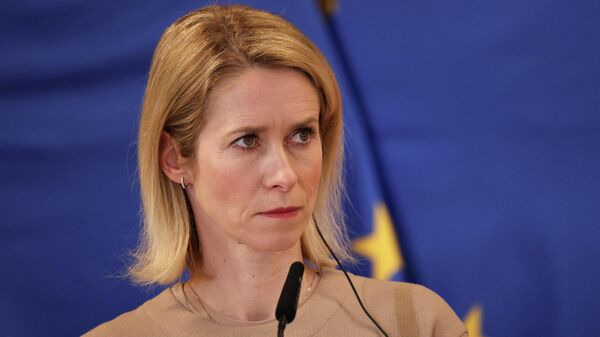 Верховный представитель Европейского союза по иностранным делам и политике безопасности и вице-председатель Европейской комиссии Кая Каллас на пресс-конференции в Кракове, Польша. - Sputnik Тоҷикистон
