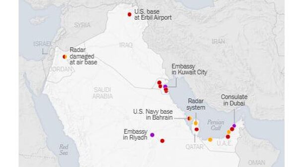 Эрон ба ҳадди ақал 17 иншооти ИМА дар Ховари Миёна зарар расонидааст, менависад рӯзномаи The New York Times пас аз таҳқиқи аксҳои моҳвораӣ - Sputnik Тоҷикистон