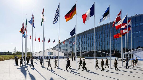 Флаги стран-участниц на саммите НАТО в Брюсселе. Иллюстративное фото - Sputnik Таджикистан