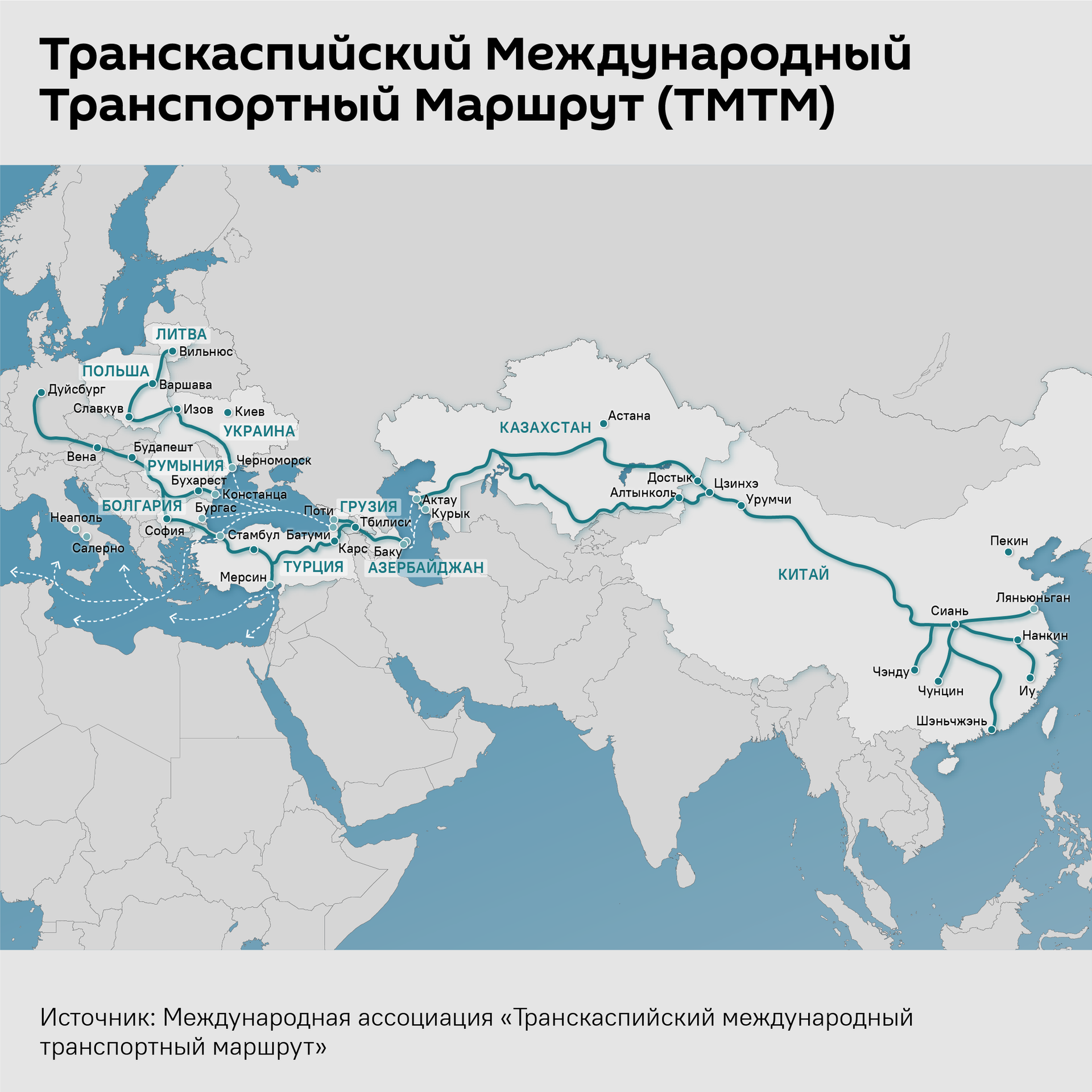 Транскаспийский Международный Транспортный Маршрут (ТМТМ) - Sputnik Таджикистан, 1920, 26.03.2026