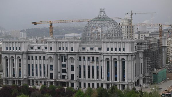  Строительство здания Национального театра в Душанбе. - Sputnik Тоҷикистон
