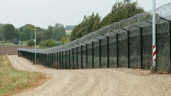 Пограничный забор между Эстонией и Россией недалеко от Вински, Эстония, 15 сентября 2025 года.  - Sputnik Таджикистан