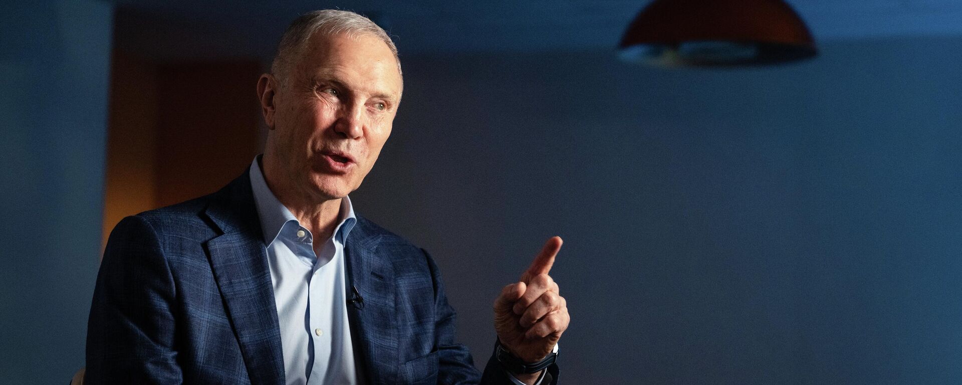 Губернатор Херсонской области Владимир Сальдо во время интервью Международной медиагруппе Россия сегодня в студии радио Sputnik. - Sputnik Тоҷикистон, 1920, 03.05.2026