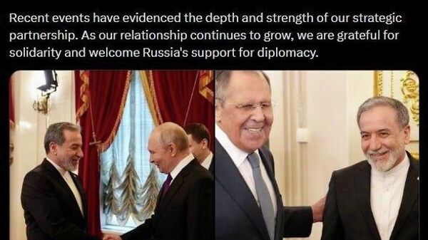 Эрон аз Русия барои ҳамбастагӣ ва дастгирии дипломатиаш миннатдор аст, гуфт вазири корҳои хориҷии Эрон Аббос Ароқчӣ - Sputnik Тоҷикистон