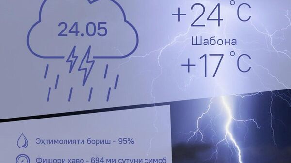 Раъду барқ ва борон: Ҳарорати миёнаи ҳаво дар пойтахти Тоҷикистон то 24 дараҷа гарм мешавад - Sputnik Тоҷикистон