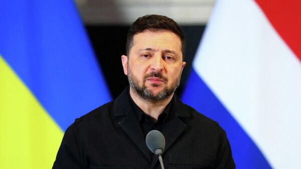 Владимир Зеленский на церемонии вручения премии Четыре свободы в Мидделбурге, Нидерланды. - Sputnik Таджикистан