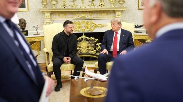 Встреча Владимира Зеленского с президентом США Дональдом Трампом. - Sputnik Таджикистан