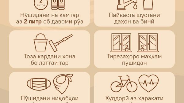 Оби бештар нӯшед ва ниқоб пӯшед: Тоҷикистонро боз чангу ғубор фаро мегирад - Sputnik Тоҷикистон