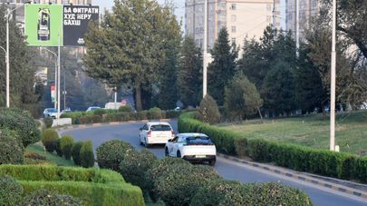 Автомобильное движение в Душанбе.