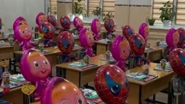 Мультивселенная безумия: в ташкентской школе в День знаний детей встретили надувные персонажи - Sputnik Таджикистан