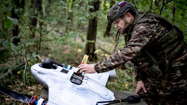 Боевая работа группы войск Центр в районе н.п. Доброполье. - Sputnik Тоҷикистон