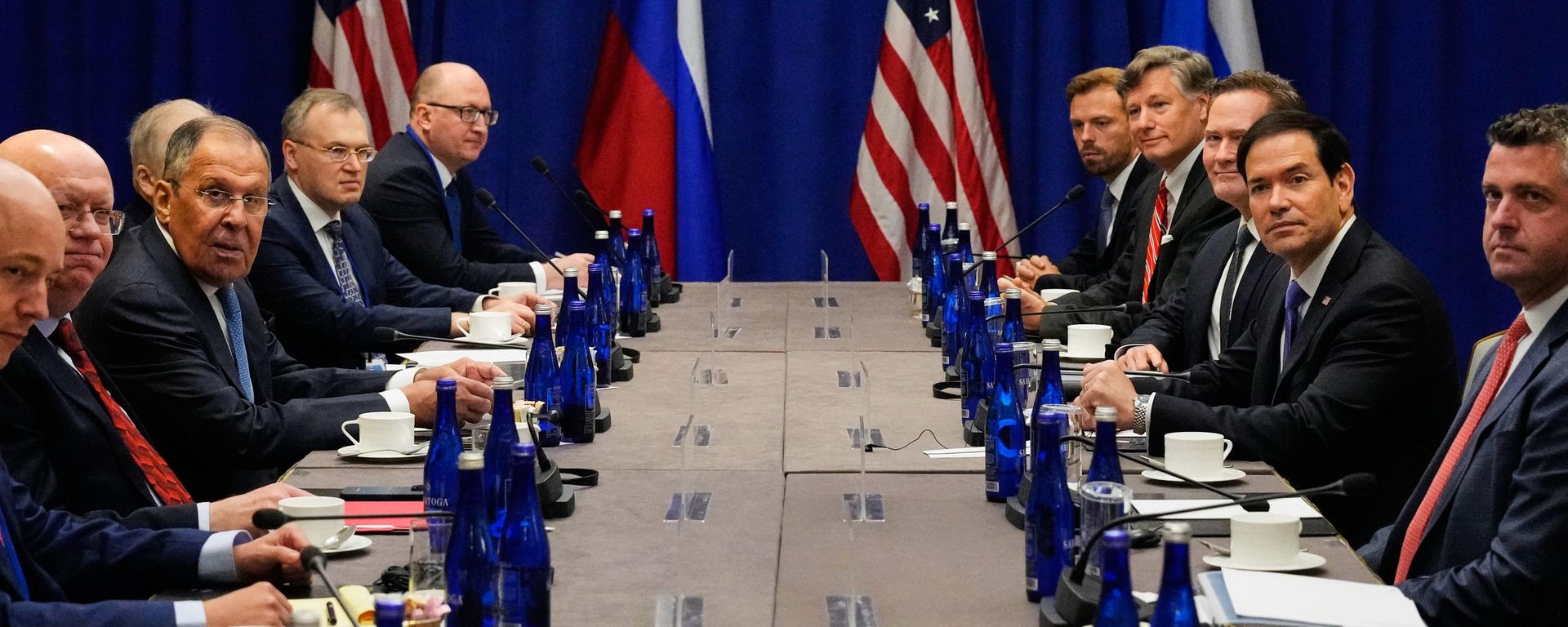 Встреча министра иностранных дел России Сергея Лаврова с госсекретарем США Марко Рубио на полях генасссамблеи ООН в Нью-Йорке 23 сентября 2026 года, . - Sputnik Тоҷикистон, 1920, 24.09.2026