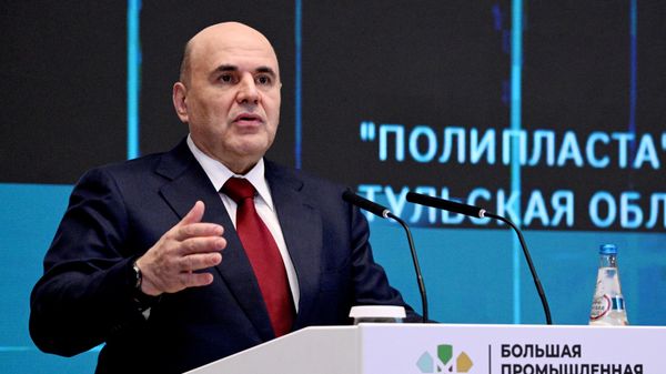 Председатель правительства РФ Михаил Мишустин на пленарной сессии Производственно-технологическая кооперация: взаимодополняющее партнёрство в рамках выставки Иннопром. Беларусь в Минске.  - Sputnik Таджикистан
