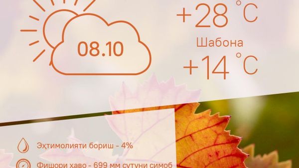 Ҳарорати миёнаи ҳаво дар пойтахти Тоҷикистон то 28 дараҷа гарм мешавад - Sputnik Тоҷикистон
