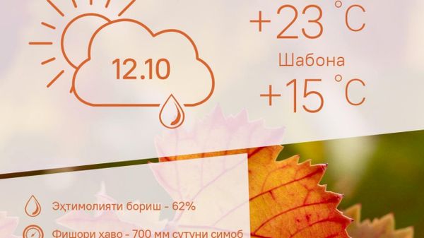 Ҳарорати миёнаи ҳаво дар пойтахти Тоҷикистон то 23 дараҷа гарм мешавад - Sputnik Тоҷикистон