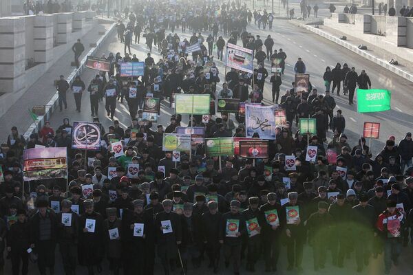 Митинг в Грозном против терроризма и против Charlie Hebdo. Фото с места события - Sputnik Таджикистан