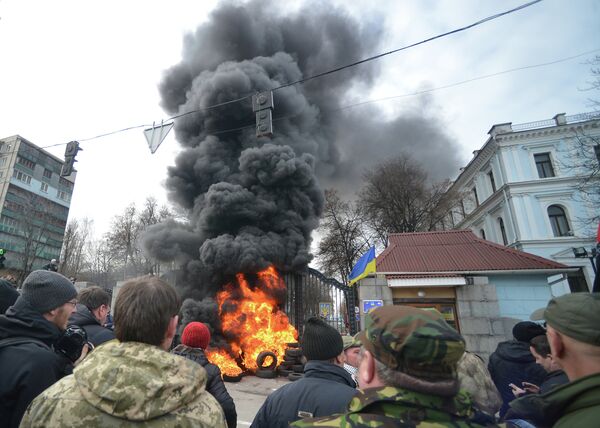 Акция протеста батальона Айдар в Киеве - Sputnik Таджикистан